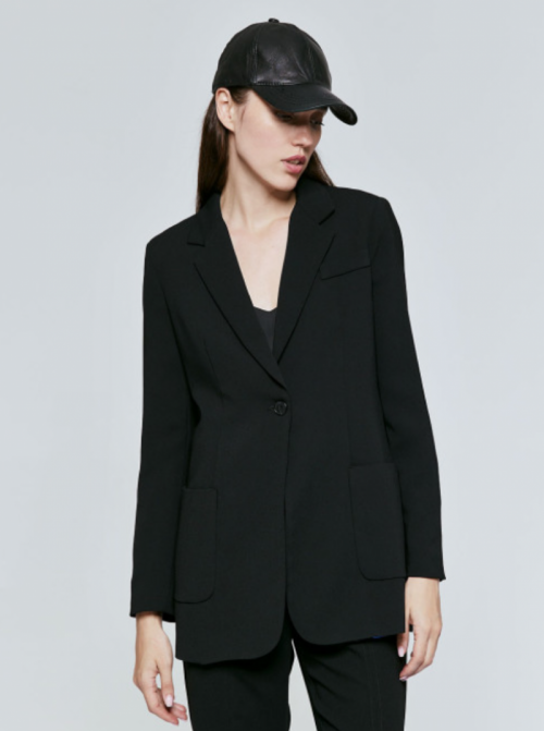 Single button jacket Black