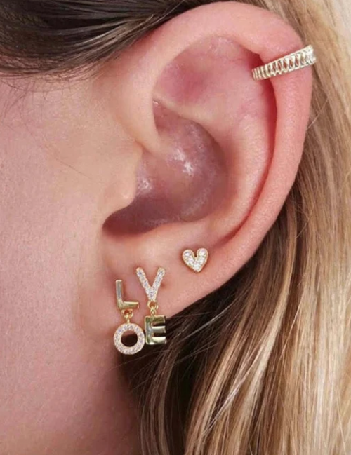 Love earrings gold Gold