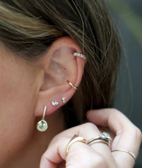 Market Blooms earrings Gold/white