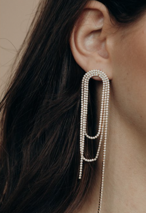 Lustrous Elegance earrings Gold/white