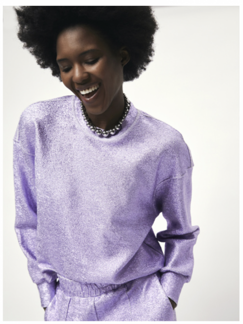 Zappa foil coated sweater 346 Soft violet