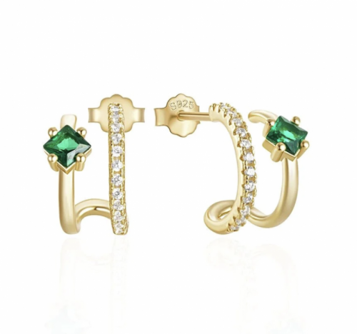 Lara earrings Gold/green