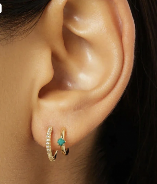 Lara earrings Gold/green
