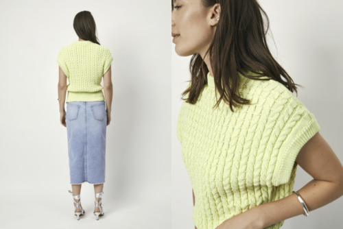 Cobra cable knit top 225 Bitter Lime