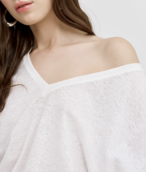 Long sleeve oversized blouse Off white
