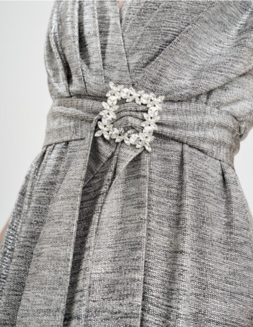 Metallic effect maxi dress Silver