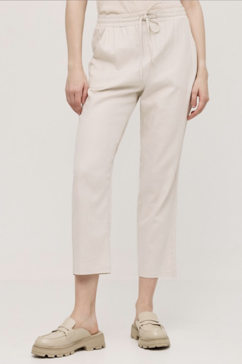 Elastic waistband pants Sand