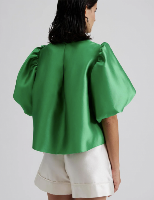 Cleo pouf sleeve blouse Bright Green