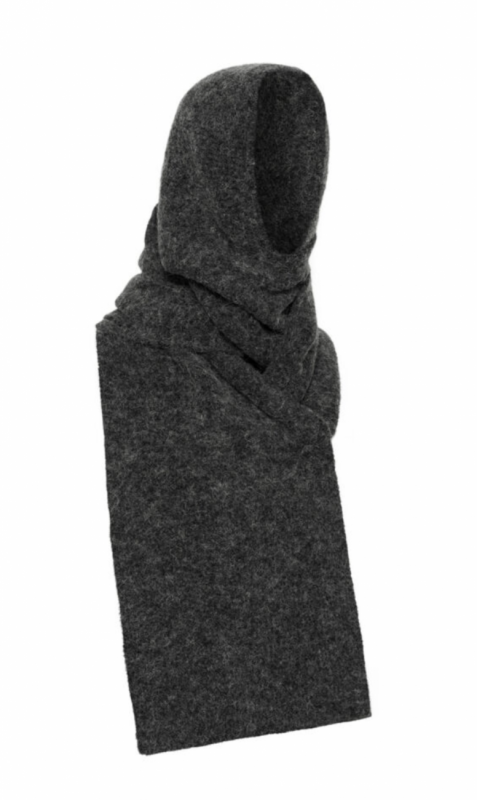 Alpha GZ wool hoodscarf 106286 charcoal